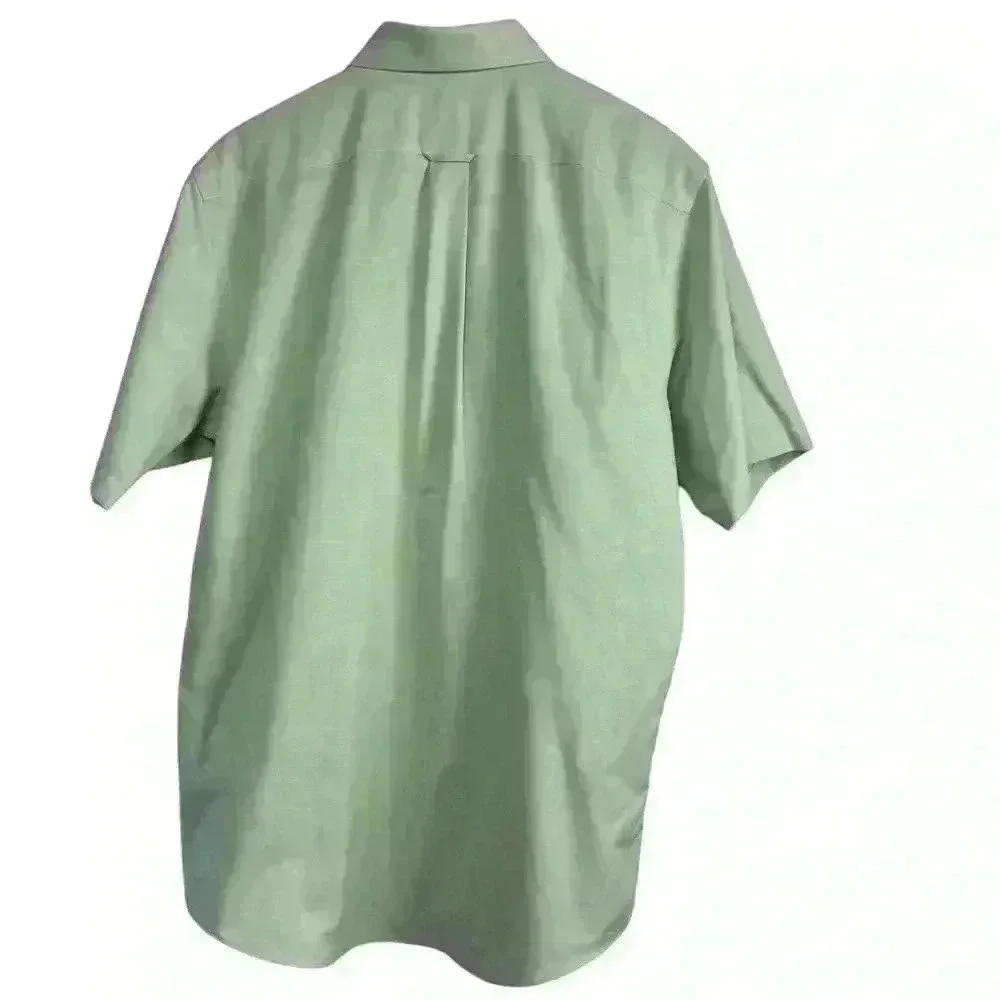 Stafford Essentials Cotton Blend Oxford Green Classic Fit | Size 16 1/2 - Picture 2 of 7